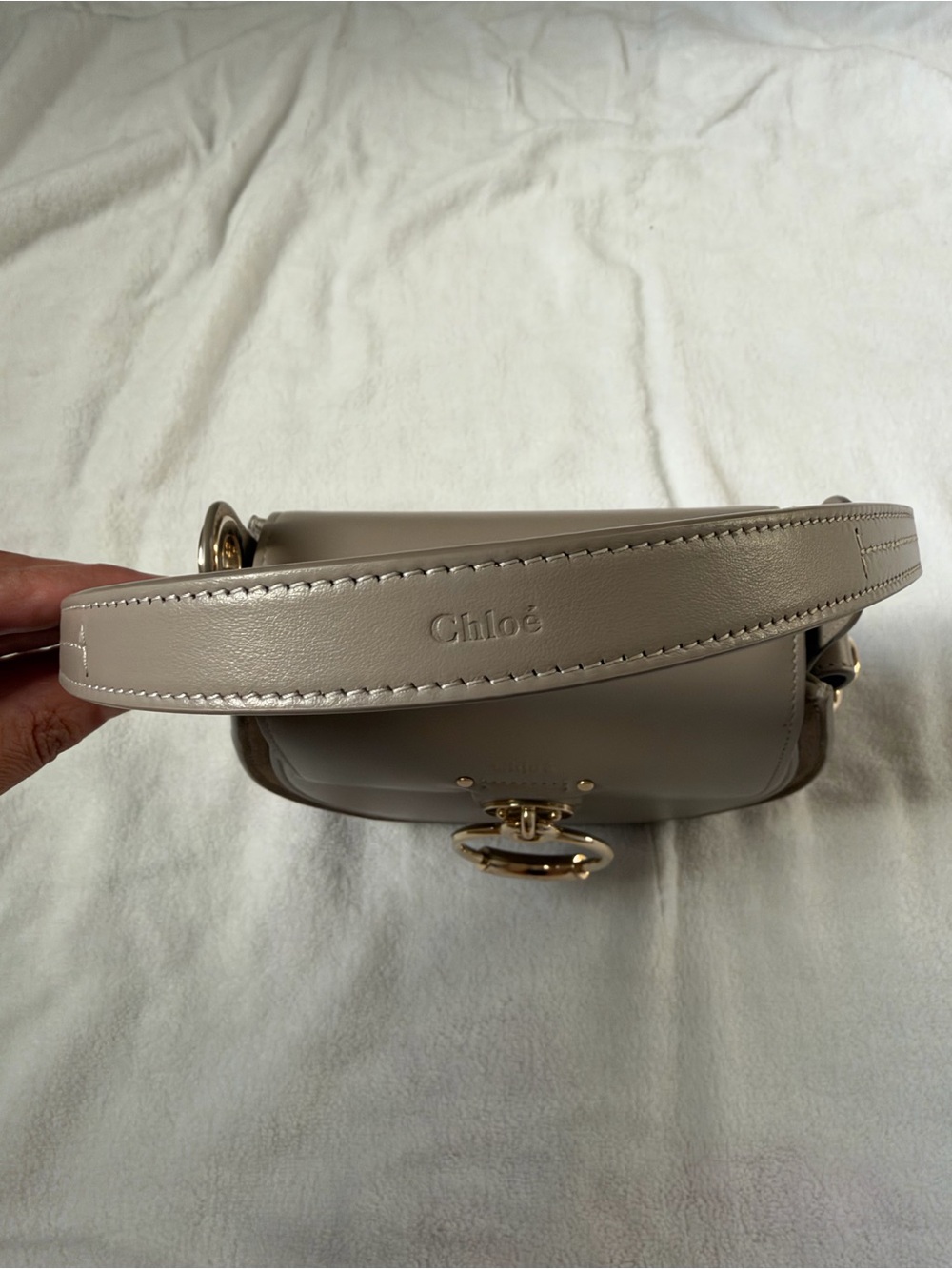 Chloe Small Tess Leather Saddle Bag in Taupe. Dust bag. authentications included - Picture 6 of 15